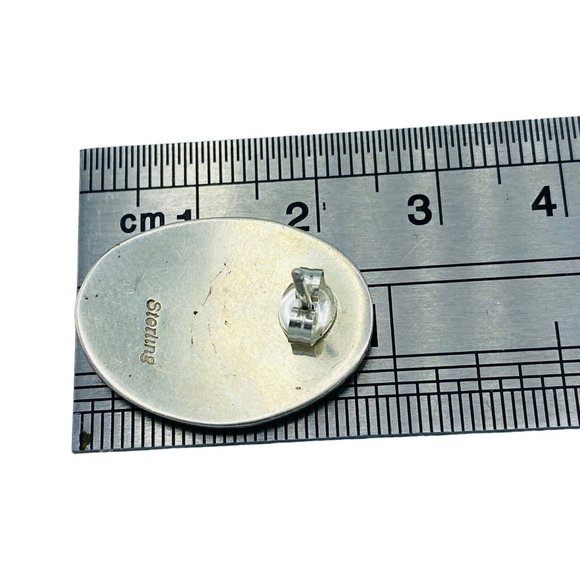 Vintage Sterling Silver Shadowbox  Bear Paw Stud Earrings Southwestern Ethnic - Picture 6 of 7